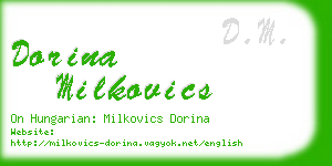 dorina milkovics business card